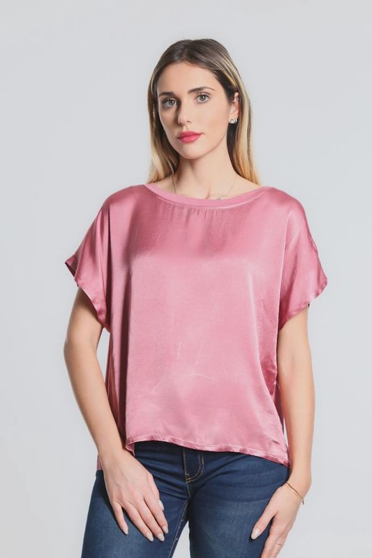 Tina Stephens Lindy Viscose Sheen Top (BSS225) Begonia