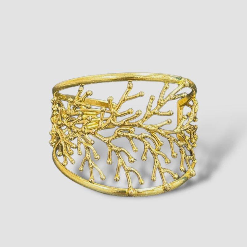 Twig Twist Gold Cuff Bracelet