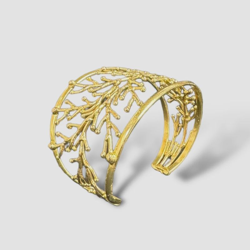 Twig Twist Gold Cuff Bracelet