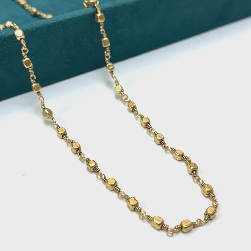 18&quot; Cube Matt Gold Chain