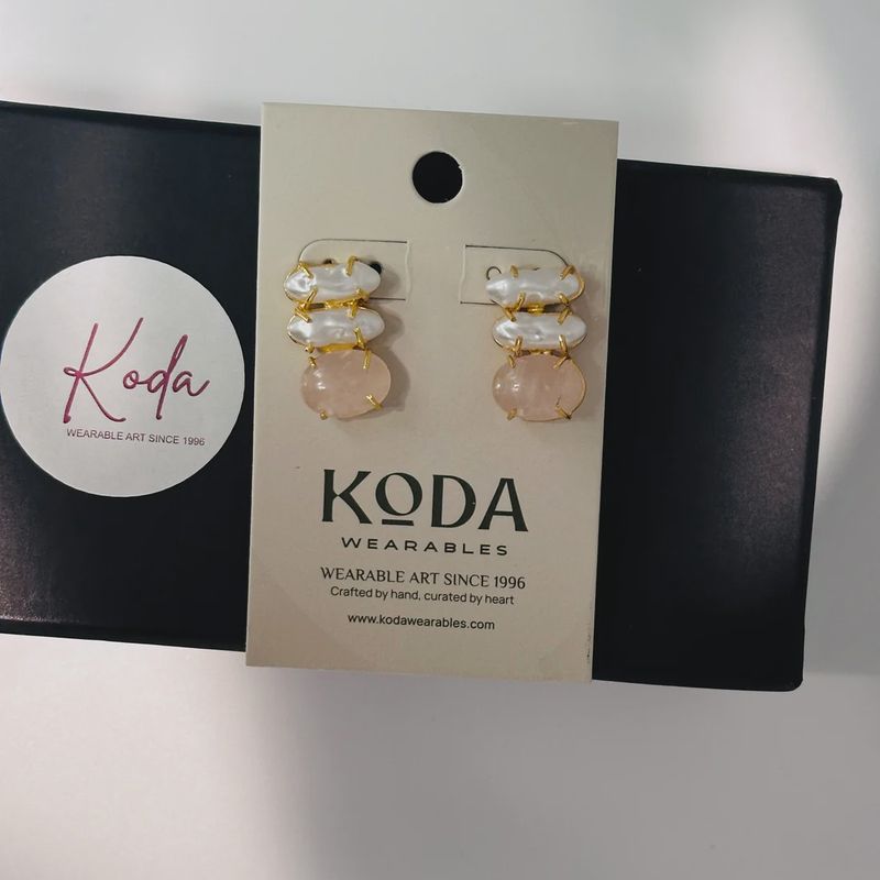 MOP &amp; Rose Quartz Earrings