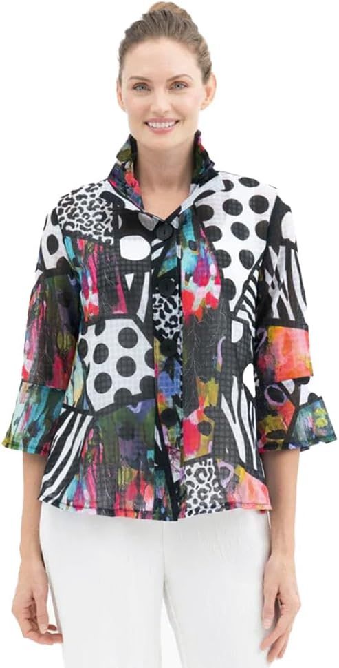 Damee Collage Print Sheer Jacket (2439)
