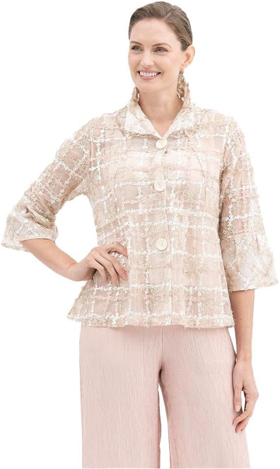 Damee Sparkle Grid Jacket (2424) Rose Gold