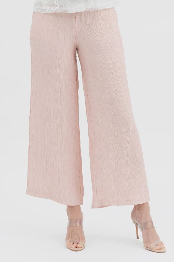 Damee Wide Leg Crinkle Pant (1223) Pink