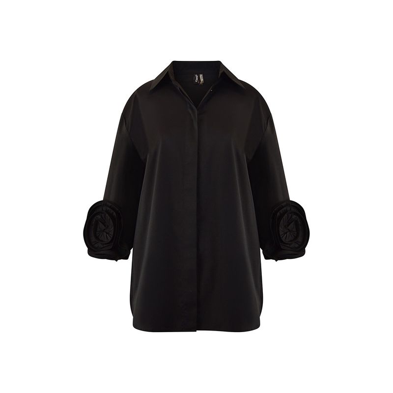 Ravel Blouse w/Flower Applique&#39; Sleeve (1W2296)