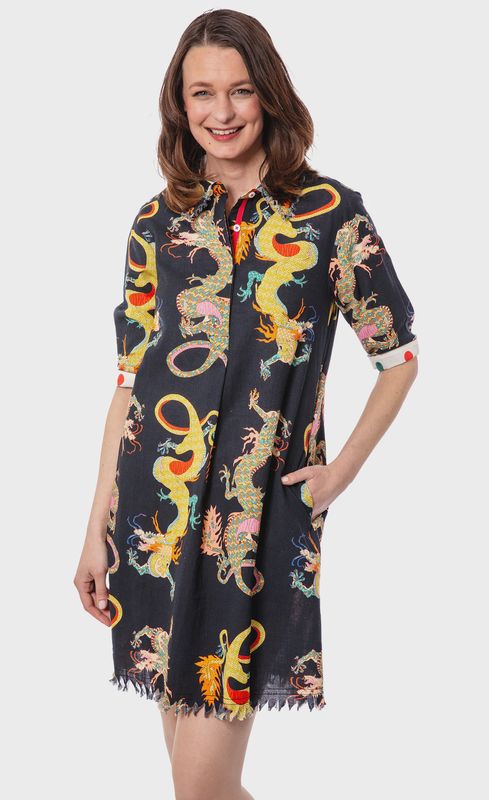 Dizzy-Lizzie Chatham Dress (615A-M718) Black Dragons