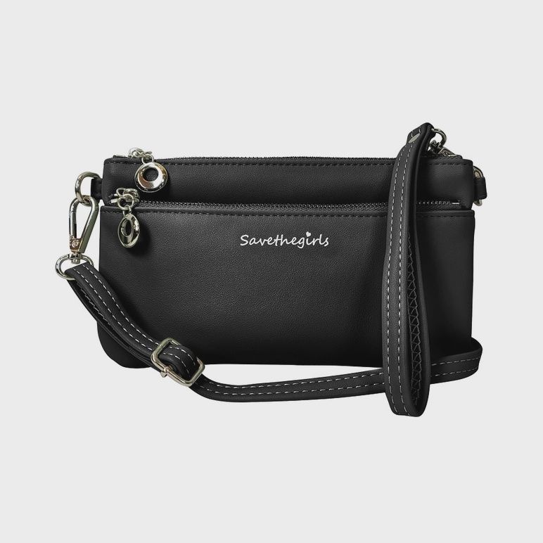 &quot;Bella&quot; RFID Crossbody Purse, Color: Black
