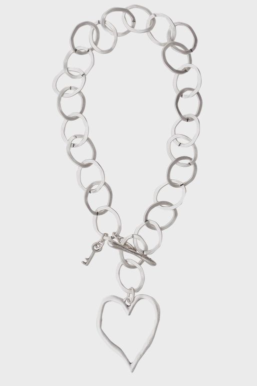 Heart Pewter Toggle Necklace
