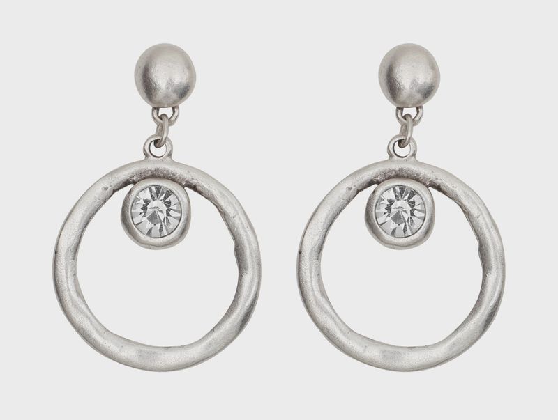 Pewter Circle Earrings