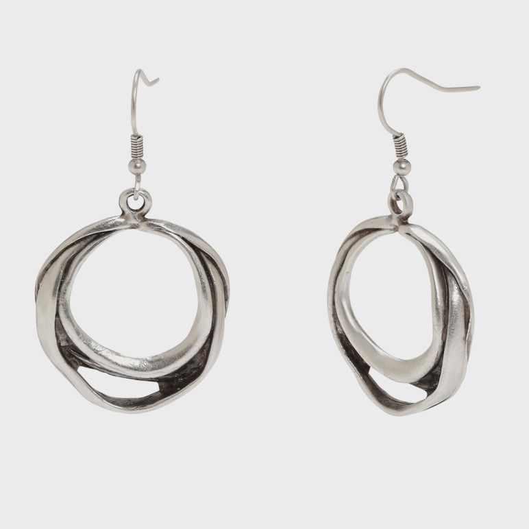 Pewter Circular Earrings