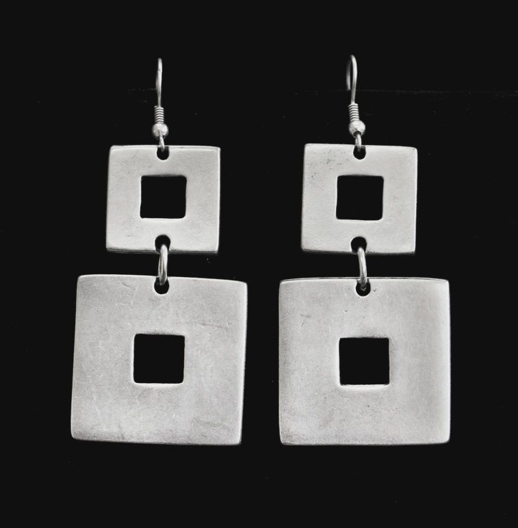 Double Square Drop Earrings