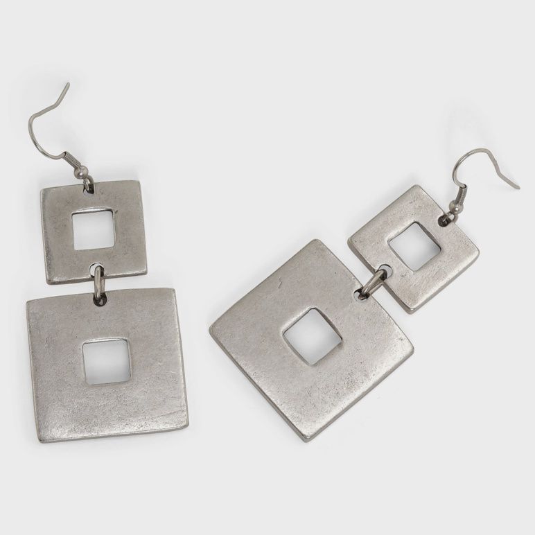 Double Square Drop Earrings
