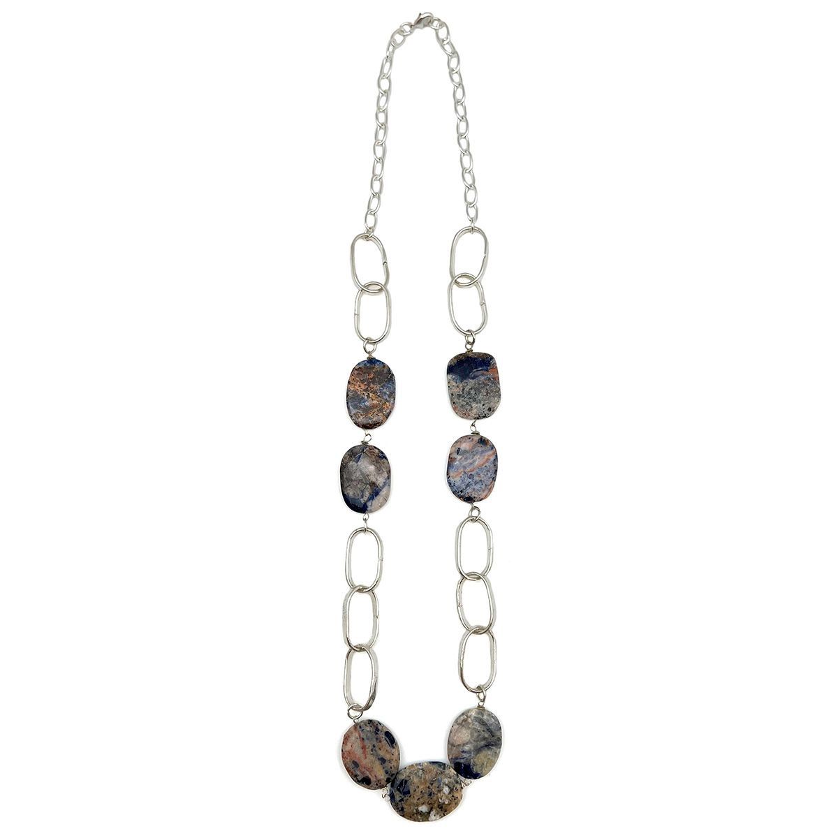 Silver &amp; Sodalite Necklace (N514S)