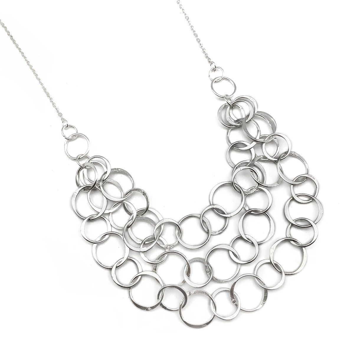 Silver Bib Necklace (N346)