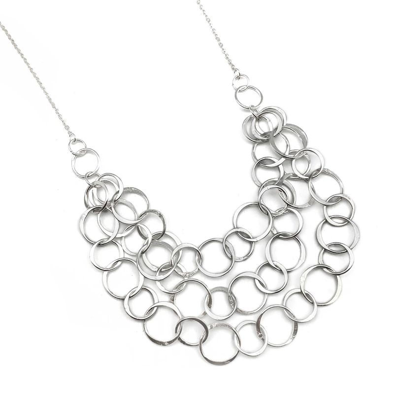 Silver Bib Necklace (N346)