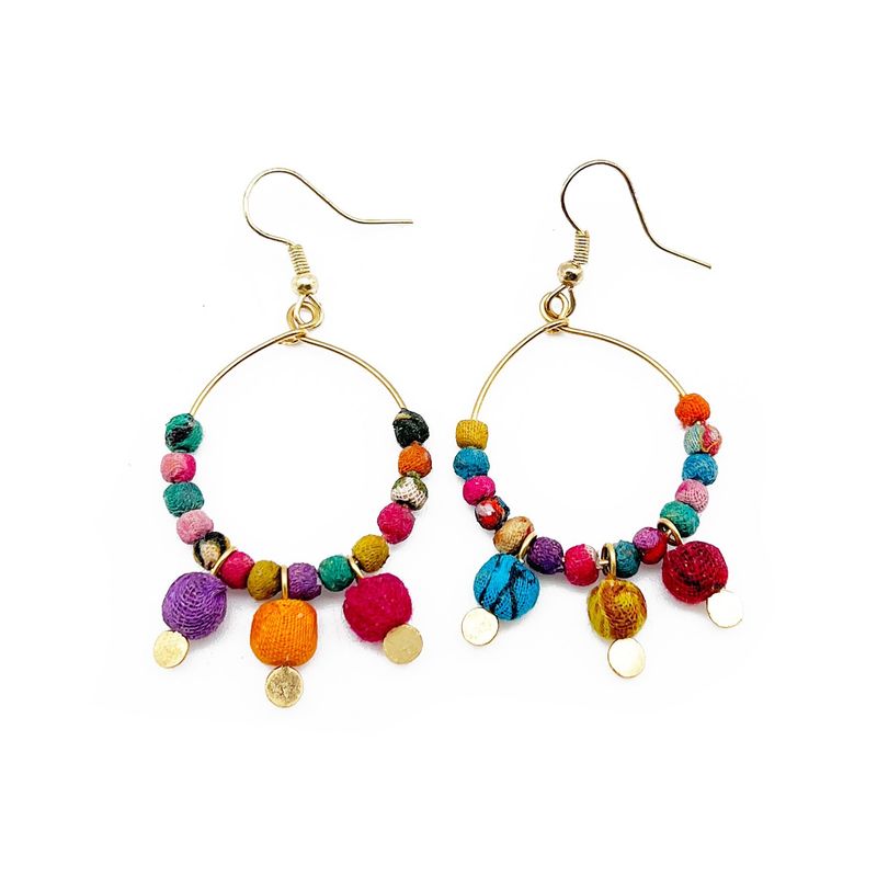 Aasha Small Hoop with Dangle (E5094)
