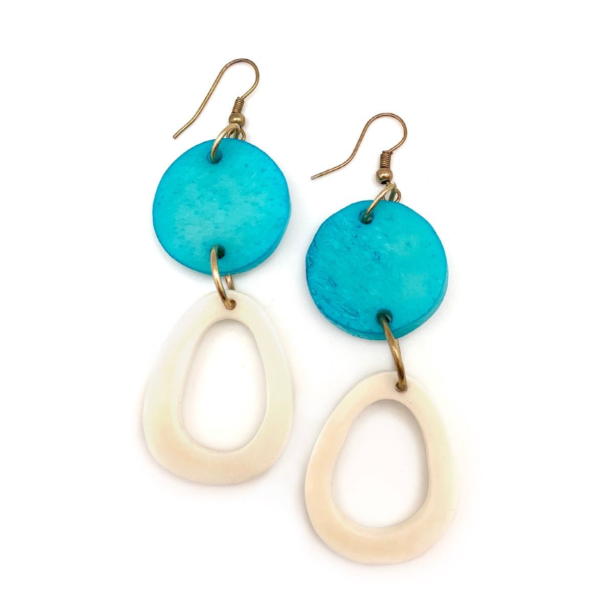 Omala Disc &amp; Oval Bead Earrings (E1764D2)