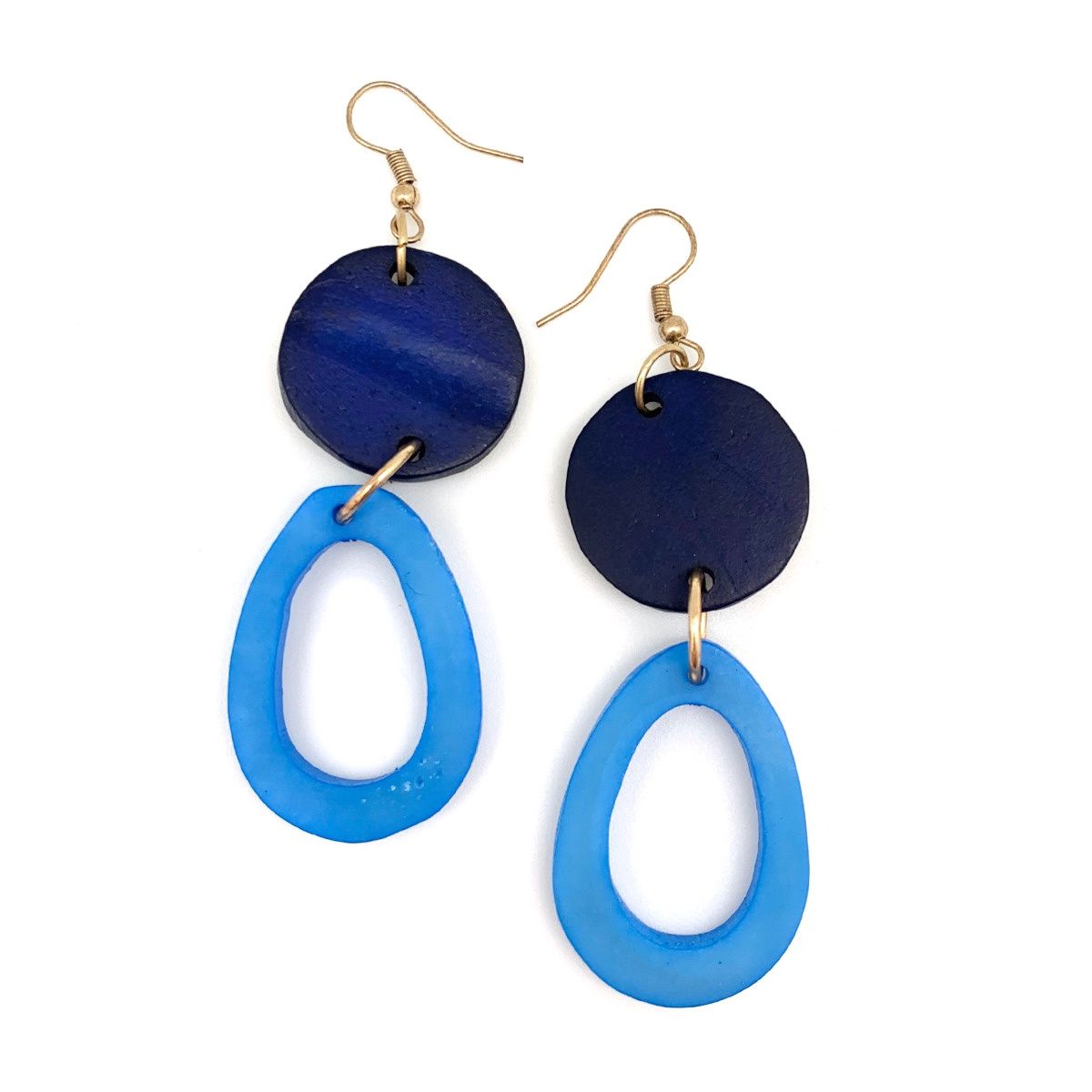 Omala Disc &amp; Oval Bead Earrings (E1764A2)