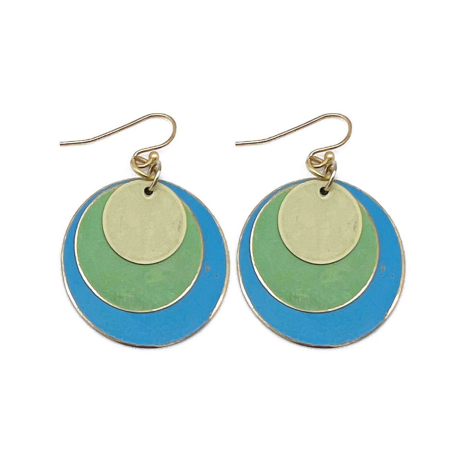 Blue &amp; Green Circles Earrings (EP830)