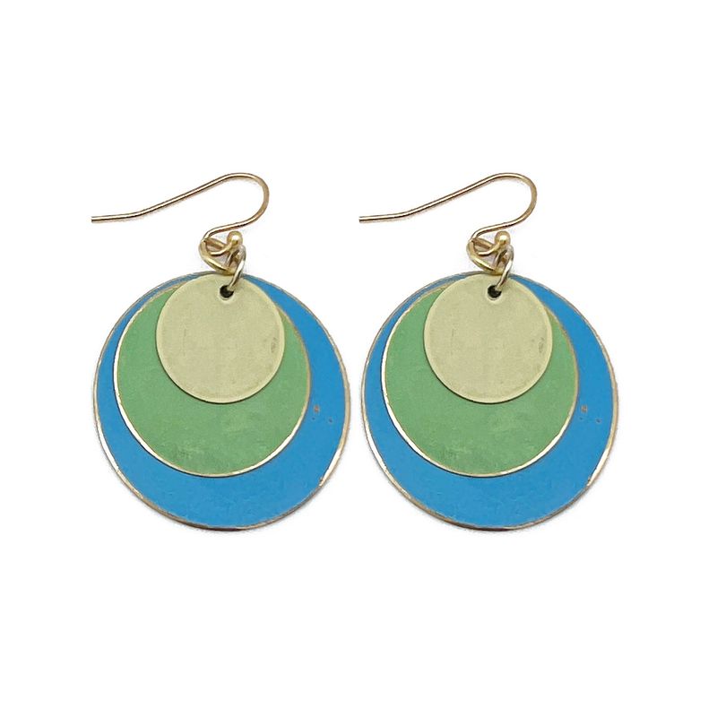 Blue &amp; Green Circles Earrings (EP830)