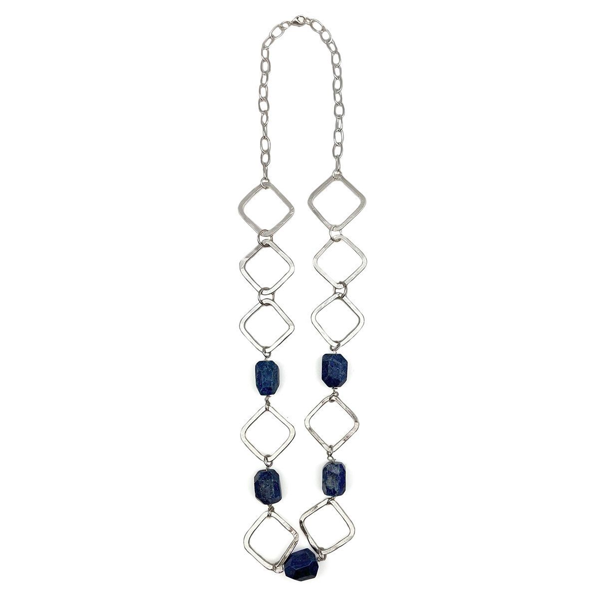 Silver &amp; Lapis Necklace (N511S)