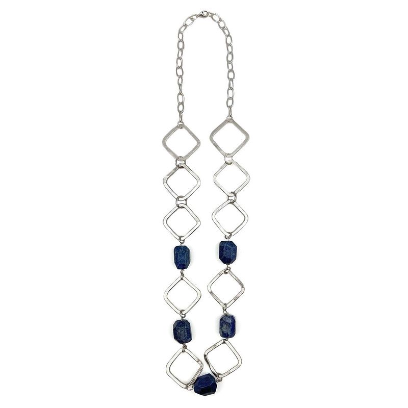 Silver &amp; Lapis Necklace (N511S)