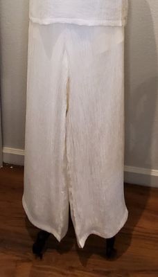 Damee Wide Leg Crinkle Pant (1223) White