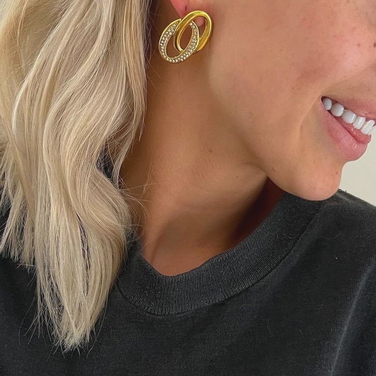 "Hannah" Gold Double O Earrings