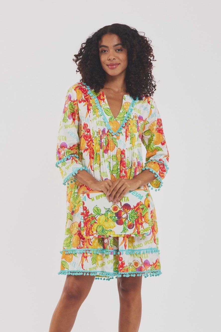 Moda Posa &quot;Pamela&quot; Dress Fruttivendolo White &amp; Multi
