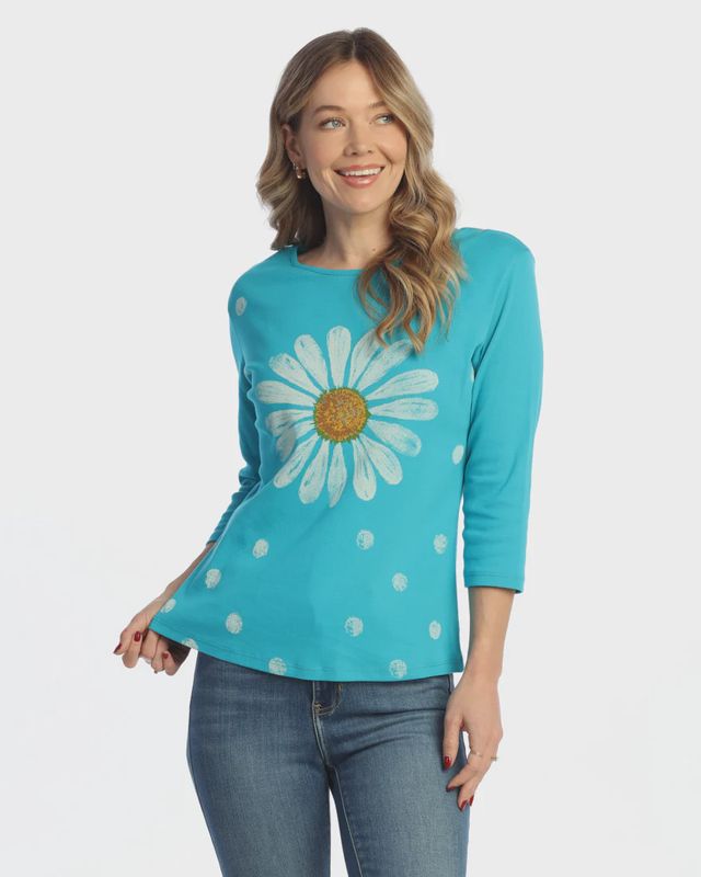 J&amp;J &quot;Happy Days&quot; Teal Top (14-1361)