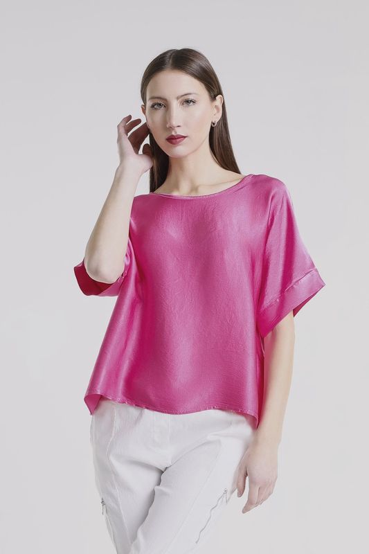 Tina Stephens Venus Viscose Sheen Top (BSS235) One Size - Fuchsia