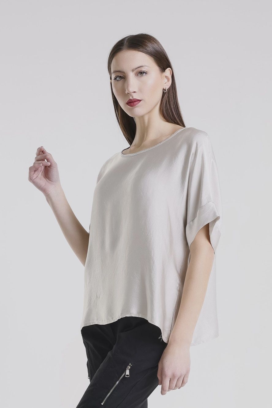 Tina Stephens Venus Viscose Sheen Top (BSS235) One Size - Champagne