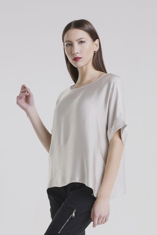 Tina Stephens Venus Viscose Sheen Top (BSS235) One Size - Champagne