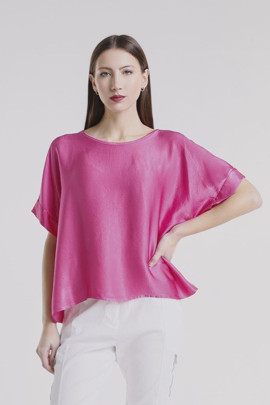 Tina Stephens Venus Viscose Sheen Top (BSS235) One Size - Fuchsia