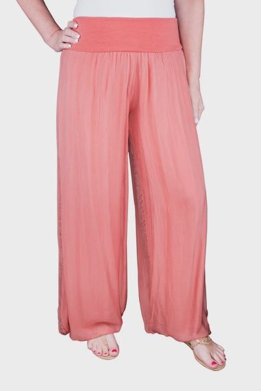 Tina Stephens Mercedes Silk Foldover Waist Pant (PL203) Tigerlilly