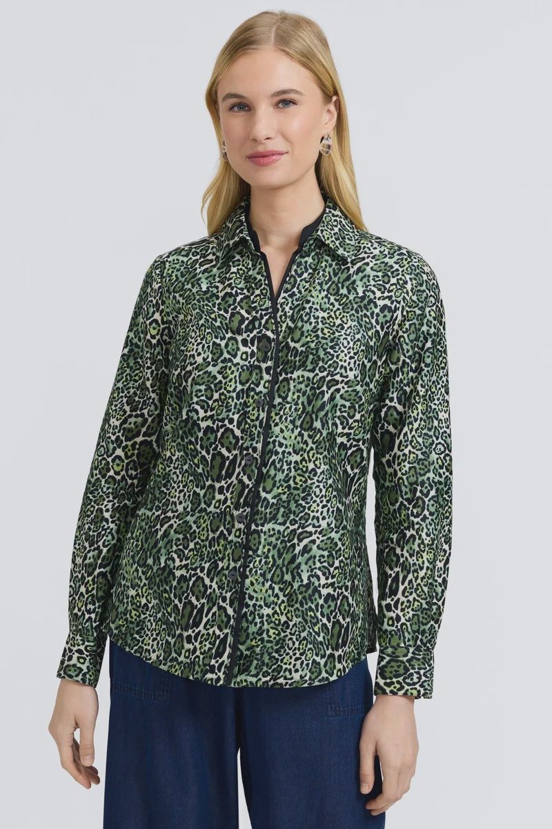 Foxcroft Marlee Blouse (203830) Basil