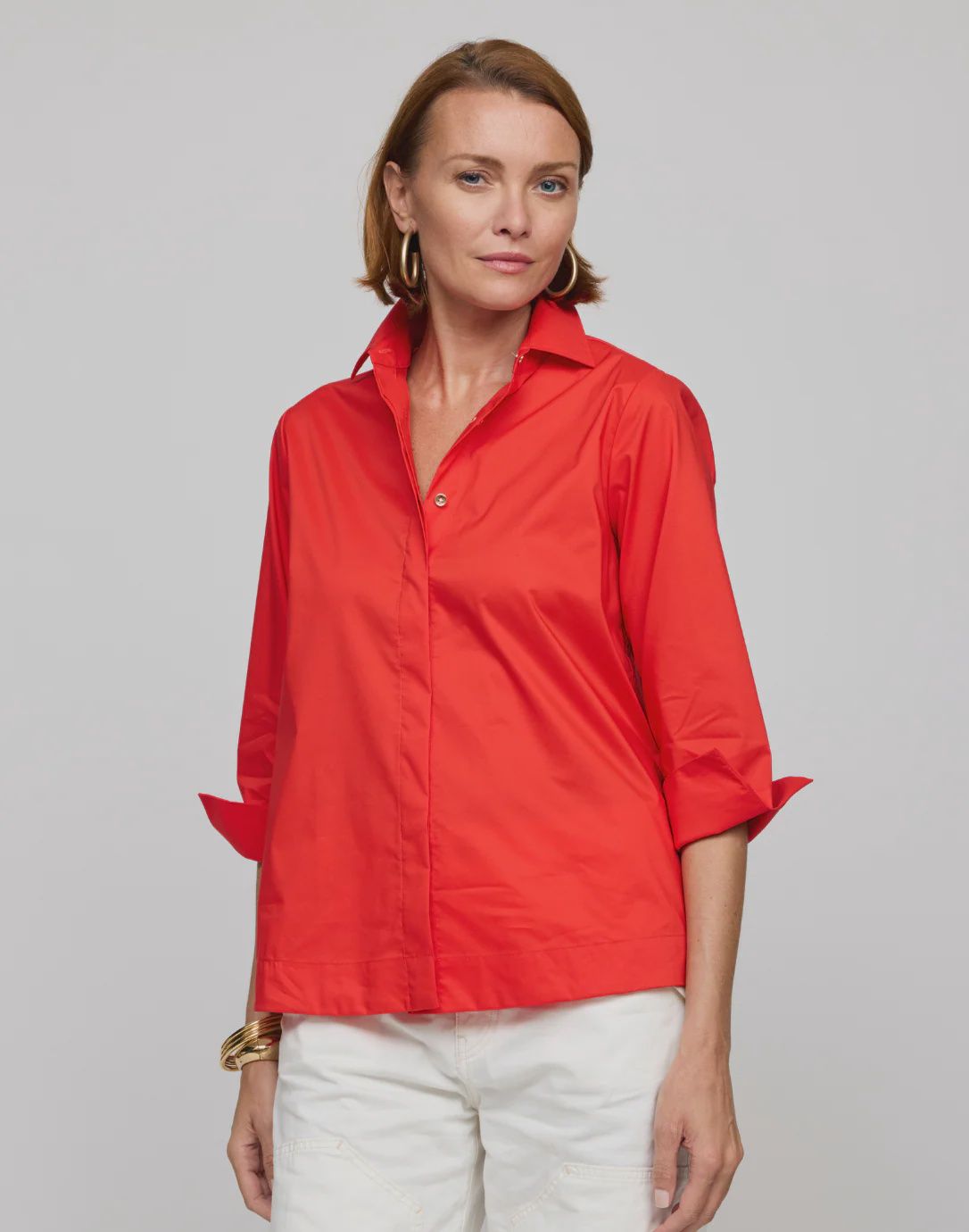 Hinson Wu &quot;Xena&quot; 3/4 Sleeve Zip Back Top (1610348) Spice
