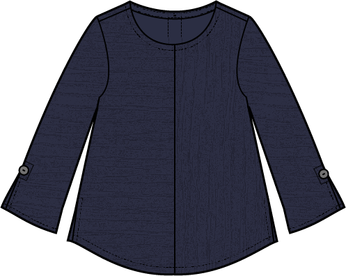 Habitat Steady Stream Button Back Tee (16545) Navy, Size: Large