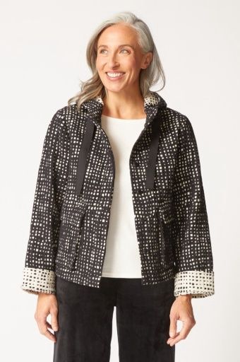 Habitat Autumn Check Cargo Hoodie Jacket (21826) Black, Size: XS