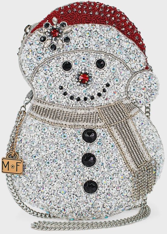 Mary Frances Beaded Snowman Crossbody (BAG S002-424)