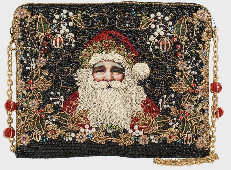 Mary Frances Holiday Santa Beaded Crossbody (BAG S002-558)