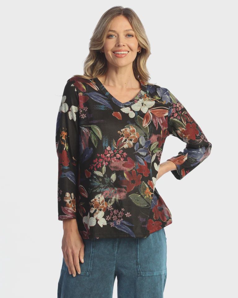 Jess and Jane Juliet V Neck Top (NB4-2141)
