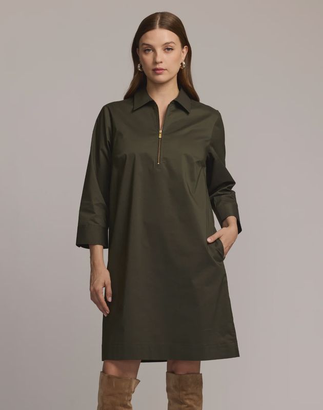 Hinson Wu &quot;Alessa&quot; 3/4 Sleeve Dress (1611032) Oregano
