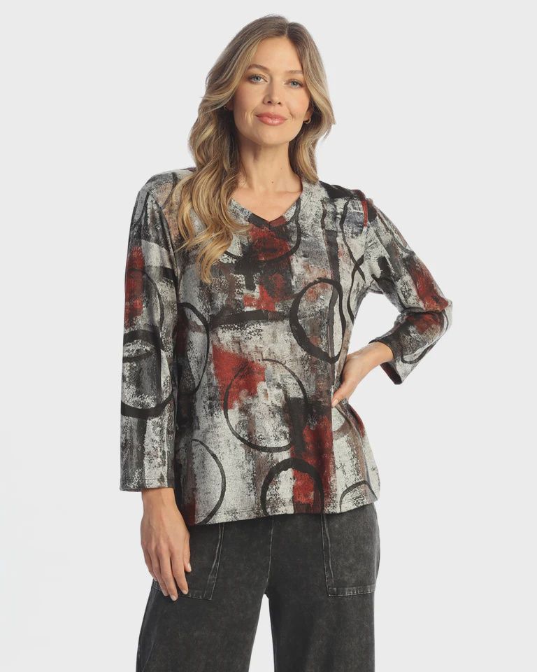 Jess and Jane Edition V Neck Top (NB4-2127)
