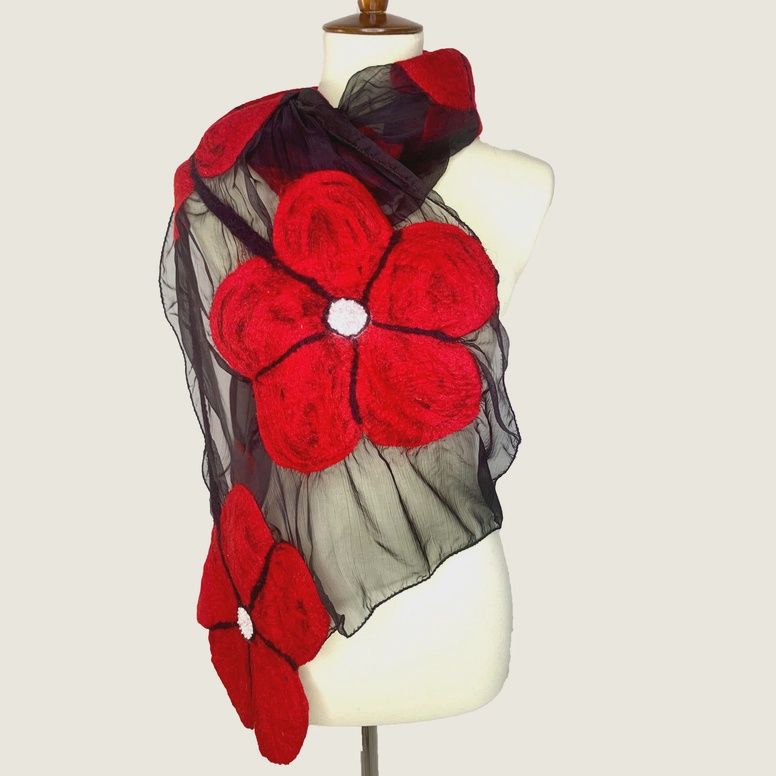Pomegranate Moon &quot;Winter Flower&quot;  Scarf