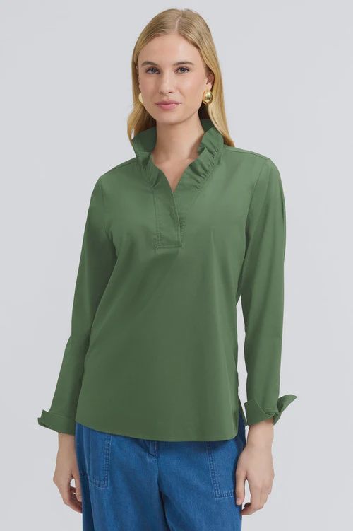 Foxcroft Tammy Blouse (204556) Basil