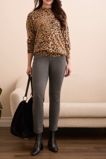 Tribal Lightweight Funnel Sleeve Sweater (2248O) Icelatte, Size: XS