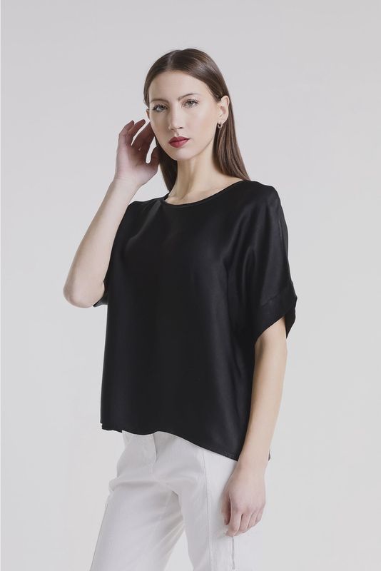 Tina Stephens Venus Viscose Sheen Top (BSS235) One Size - Black