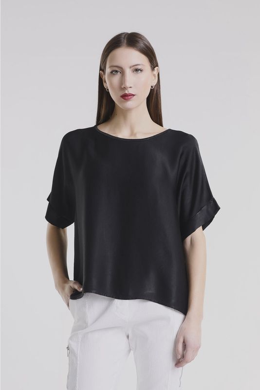 Tina Stephens Venus Viscose Sheen Top (BSS235) One Size - Black