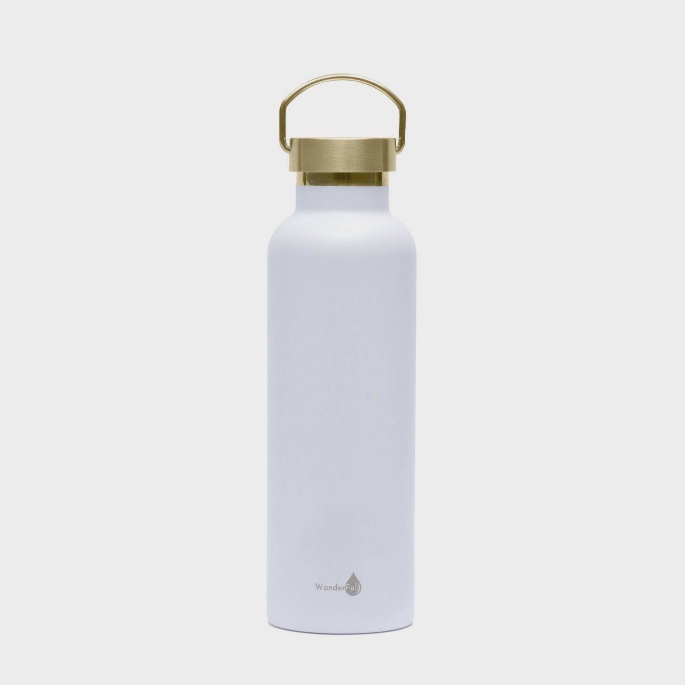 Hydrobag® - White with Gold Top Insulated Water Bottle- 1000 ml/34 oz